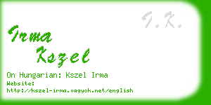 irma kszel business card